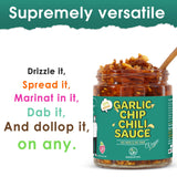 SAUCE UP Vegan Garlic Chip Chili Sauce - Super Crunchy Artisanal Topping & Condiment | Chef-Curated in NY with Fried Garlic Chips, Shallots & Peanuts