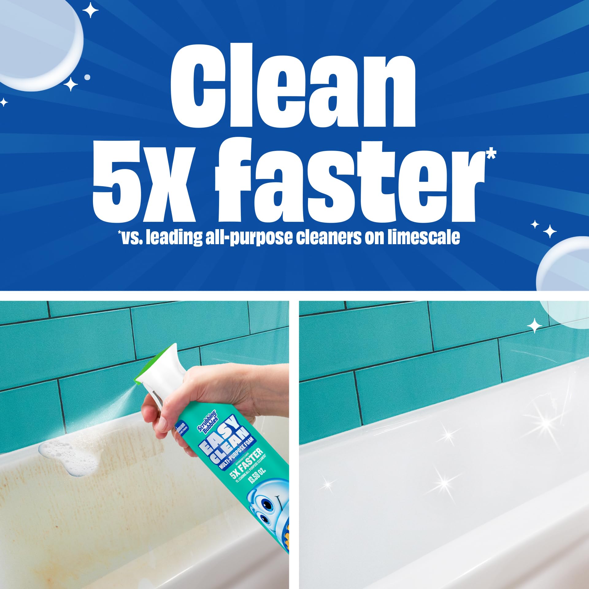 Scrubbing Bubbles Easy Clean Foaming Multipurpose Bathroom Cleaner, Continuous Spray Bottle, Fast Acting Foam, 13.58 Ounce