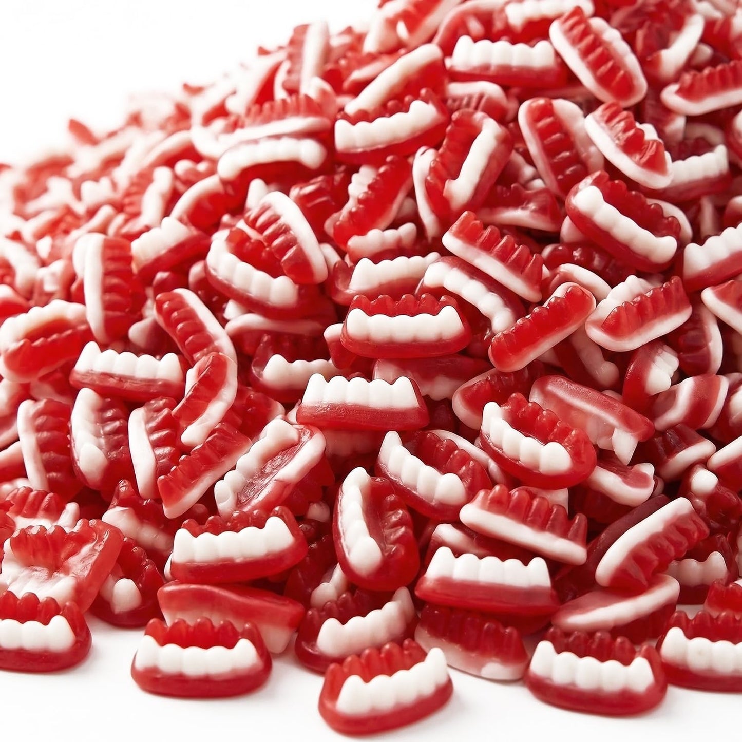 Ceres Gourmet Vampire Teeth Gummy Halloween Candy 2.2 lb (1 kg), Bulk Strawberry Flavored Fun Body Part Shaped Chewy Gummies and Candies, Big Size