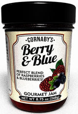 Cornaby’s Berry & Blue Jam, Raspberry and Blueberry Fruit Spread, Made with Real Fruit, Small Batch, 8.75 oz Jar