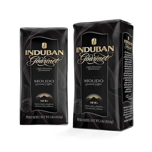 Induban Gourmet, 16 oz Bag, Ground Coffee, Medium Roast - Premium 100% Arabica Coffee from the Dominican Republic (Pack of 2)