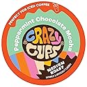 Crazy Cups Flavored Coffee Pods, Peppermint Chocolate Mocha Coffee, Single Serve for Keurig K-Cups Machines, Hot or Iced Medium Roast in Recyclable
