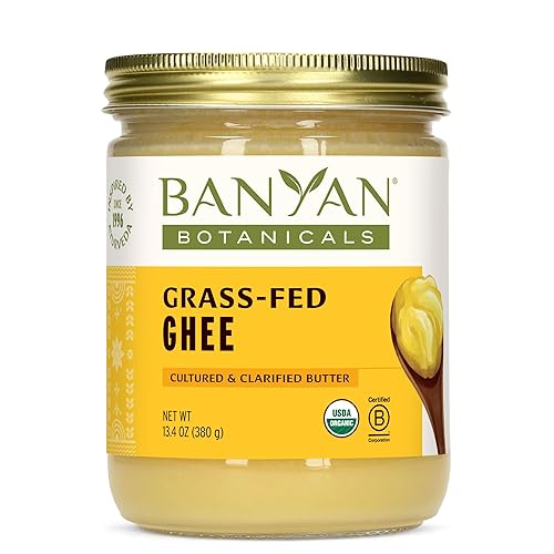 Banyan Botanicals Grass-Fed Ghee - Original Cultured Organic Ghee (Clarified Butter) - Tasty Oil & Butter Alternative for Cooking & Baking - 13.4 oz