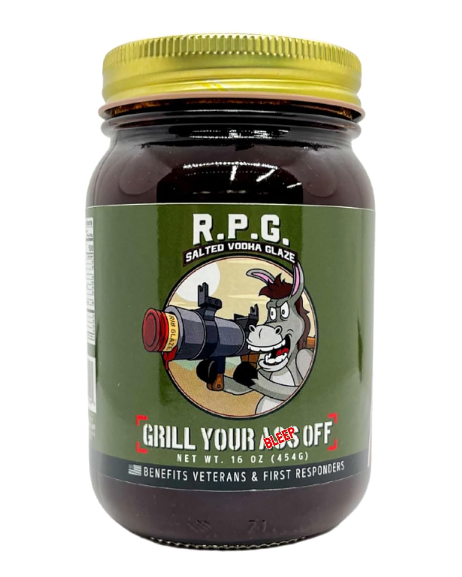 Grill Your As* Off RPG Salted Vodka Rib Glaze - 16oz Sweet & Spicy BBQ Sauce & Glaze for Ribs, Beef, Pork & Chicken - Gourmet Grilling & Marinade