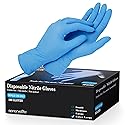 SereneLife 100 Pcs Nitrile Disposable Gloves - Soft Industrial Gloves, Vinyl Gloves Powder-Free, Latex-Free Protective Gloves, Soft and Comfortable