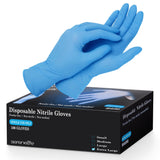 SereneLife 100 Pcs Nitrile Disposable Gloves - Soft Industrial Gloves, Vinyl Gloves Powder-Free, Latex-Free Protective Gloves, Soft and Comfortable