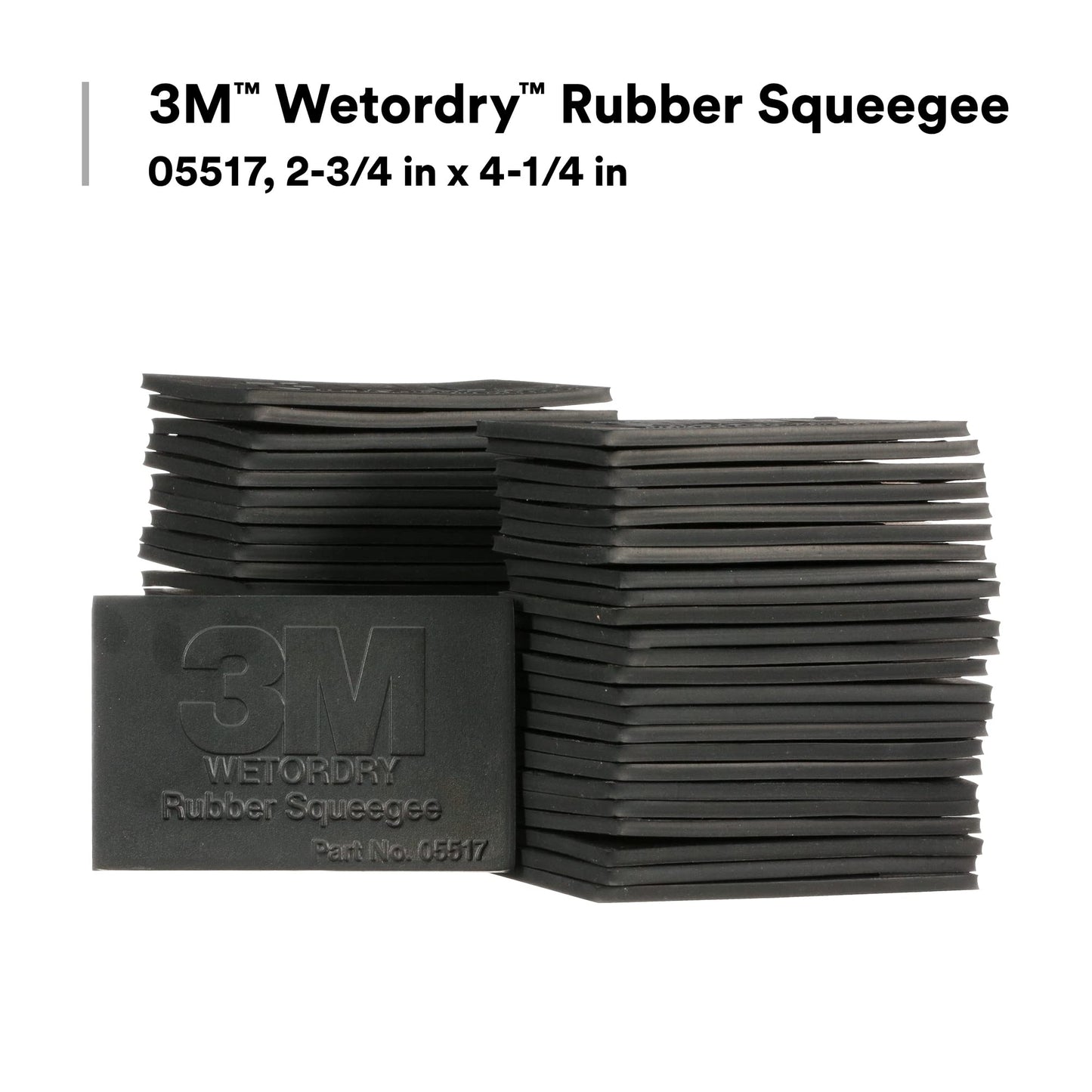 3M Wetordry Rubber Squeegee 05517, 2-3/4 in x 4-1/4 in, Comfort Fit, Flexible, For Wet Sanding