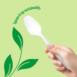 Staples Compostable Plastic Spoons, White, Mediumweight PLA Disposable Utensils for Office & Catering