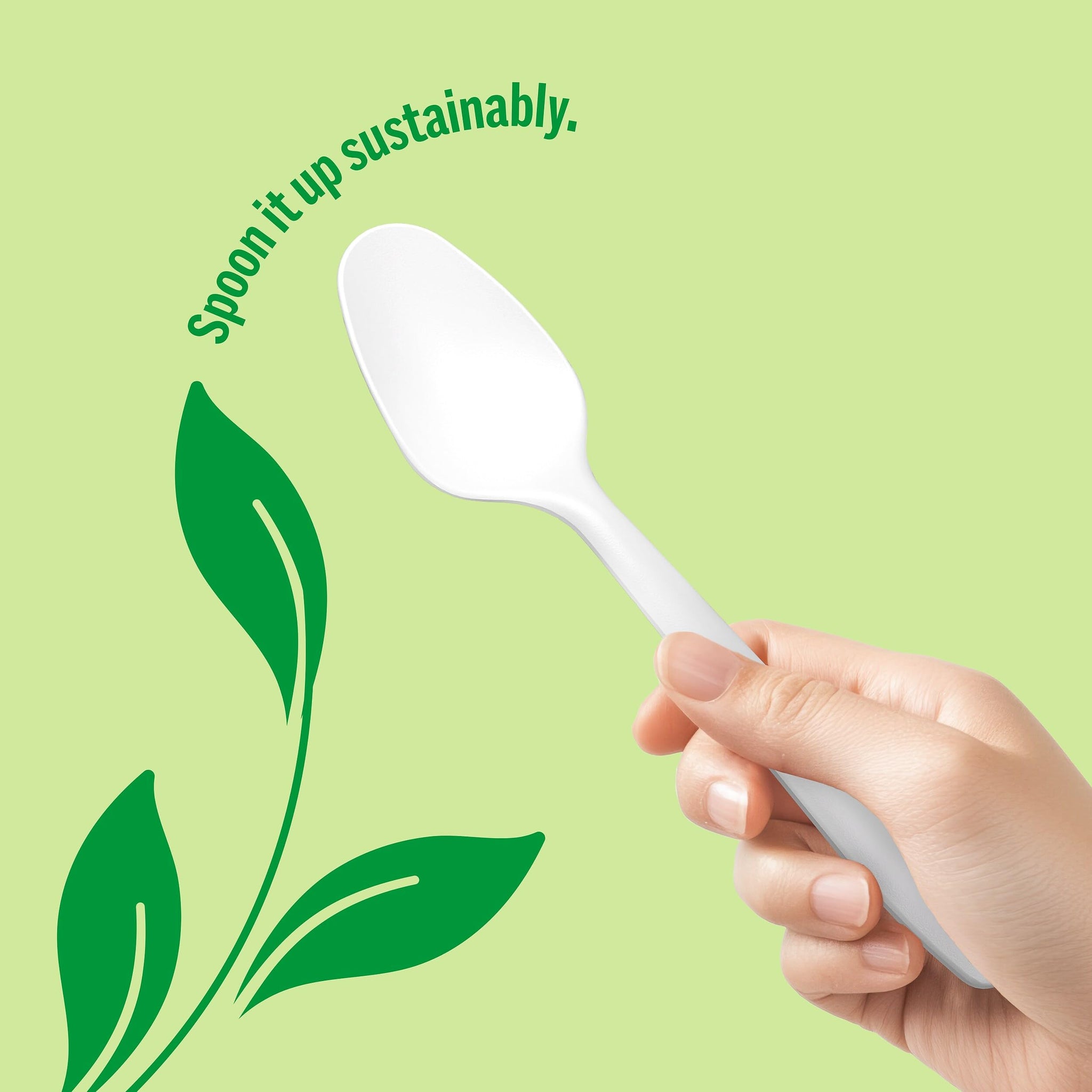 Staples Compostable Plastic Spoons, White, Mediumweight PLA Disposable Utensils for Office & Catering