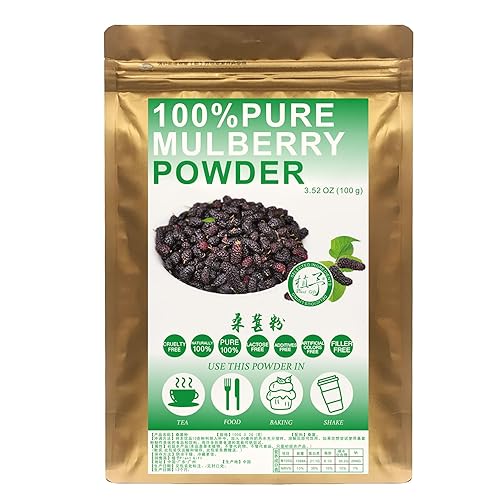 Plant Gift 100% Pure Mulberry Powder ??? Natural, Great Flavor for Drinks, Smoothie and Beverages, Non-GMO Powder - No Filler, No additives, Yogurt