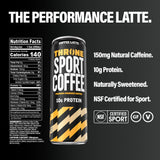Throne Sport Coffee Latte - 10g protein - 150mg Natural Caffeine and B Vitamins - Lactose-Free, Premium Arabica, NSF Certified, Active Lifestyles
