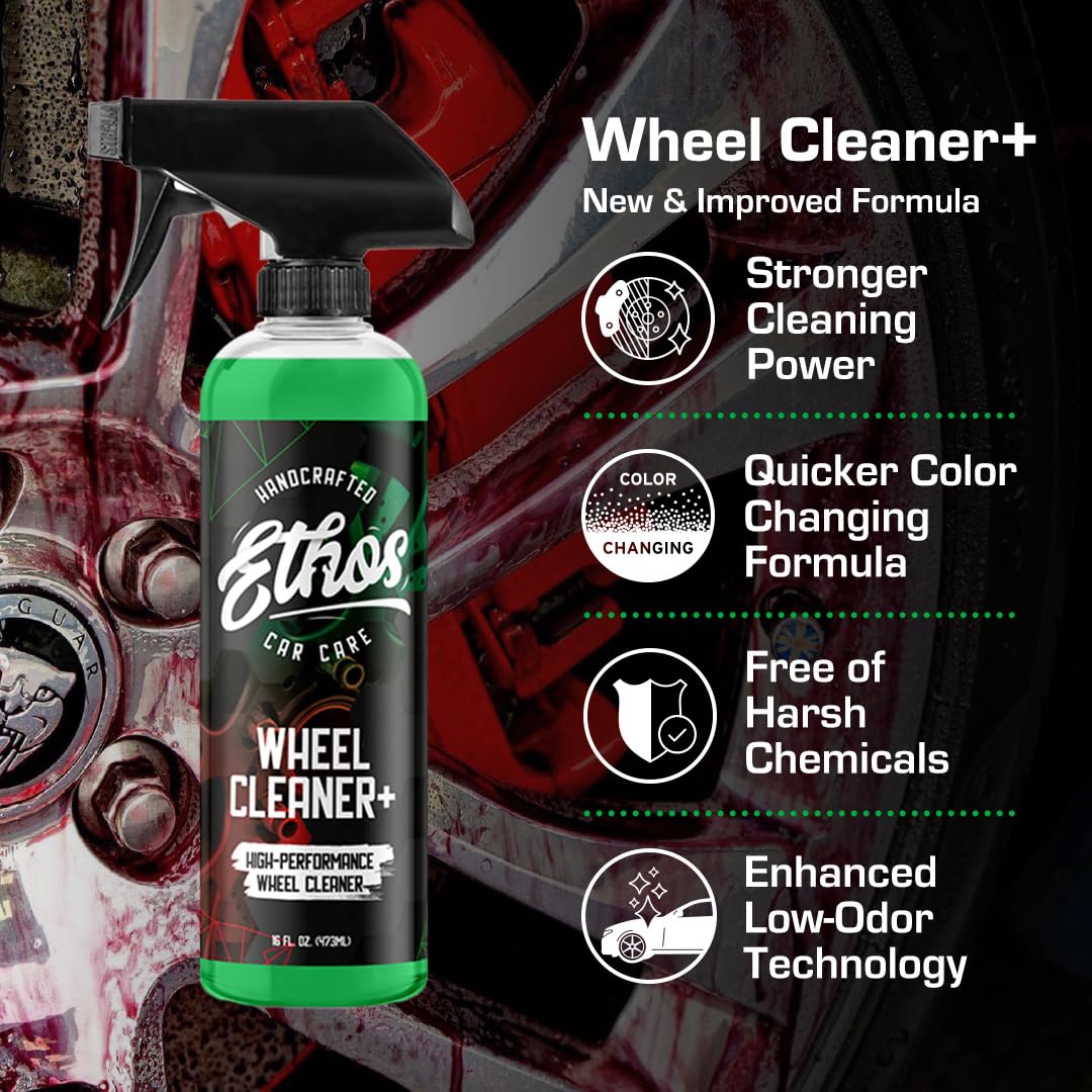 Ethos Wheel Cleaner - Car Wheel Cleaner Spray - Rim Cleaner Spray Brake Dust, Iron Remover - Color Change Technology - Professional Strength Formula