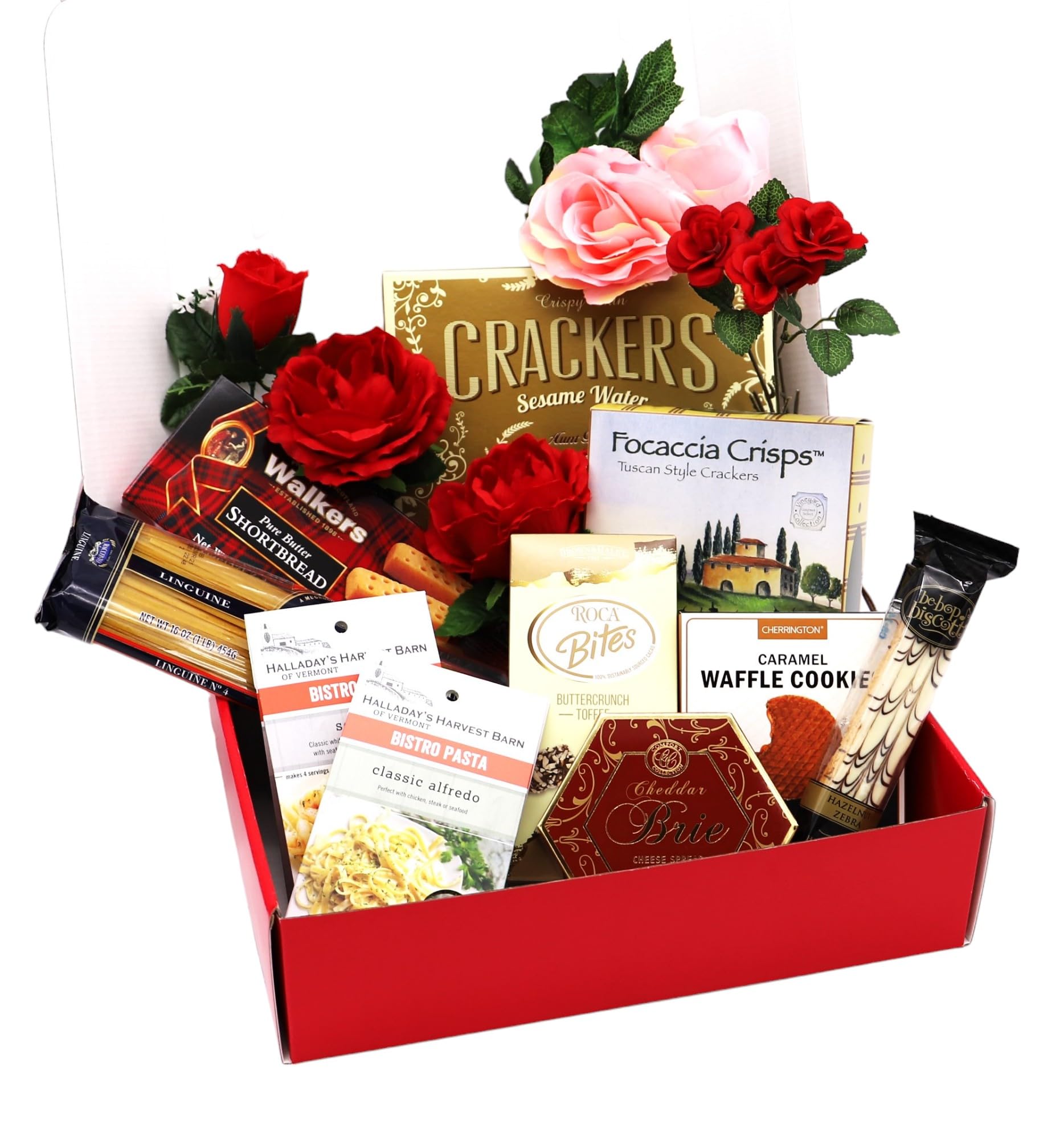 Gift Basket Village Date Night Gift Box - Gourmet Pasta, Cheese, Crackers, Cookies, Roca and More, Ideal Valentine's Day Gift or Anniversary Surprise