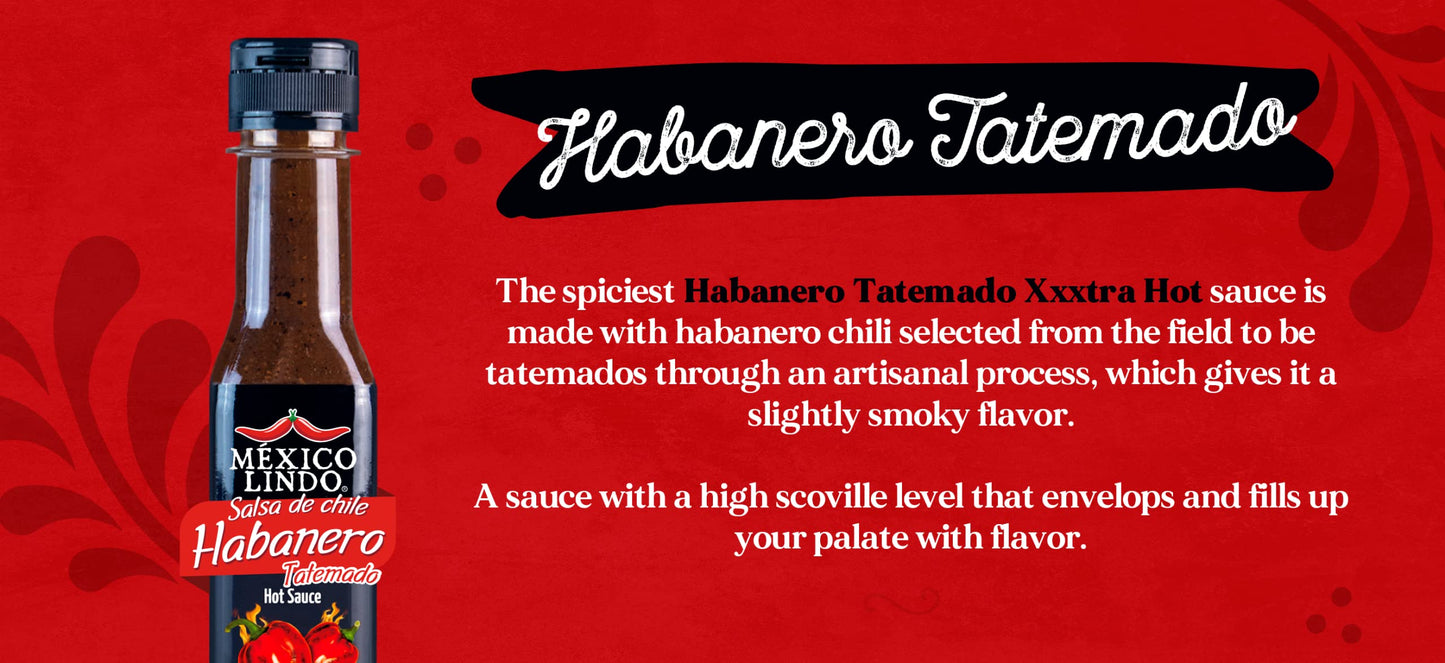 Mexico Lindo Hot Sauce Variety Pack | Includes 2 Bottles of Red Habanero + 1 Bottle of Xxxtra Hot | 5 Fl Oz Bottles (Pack of 3)
