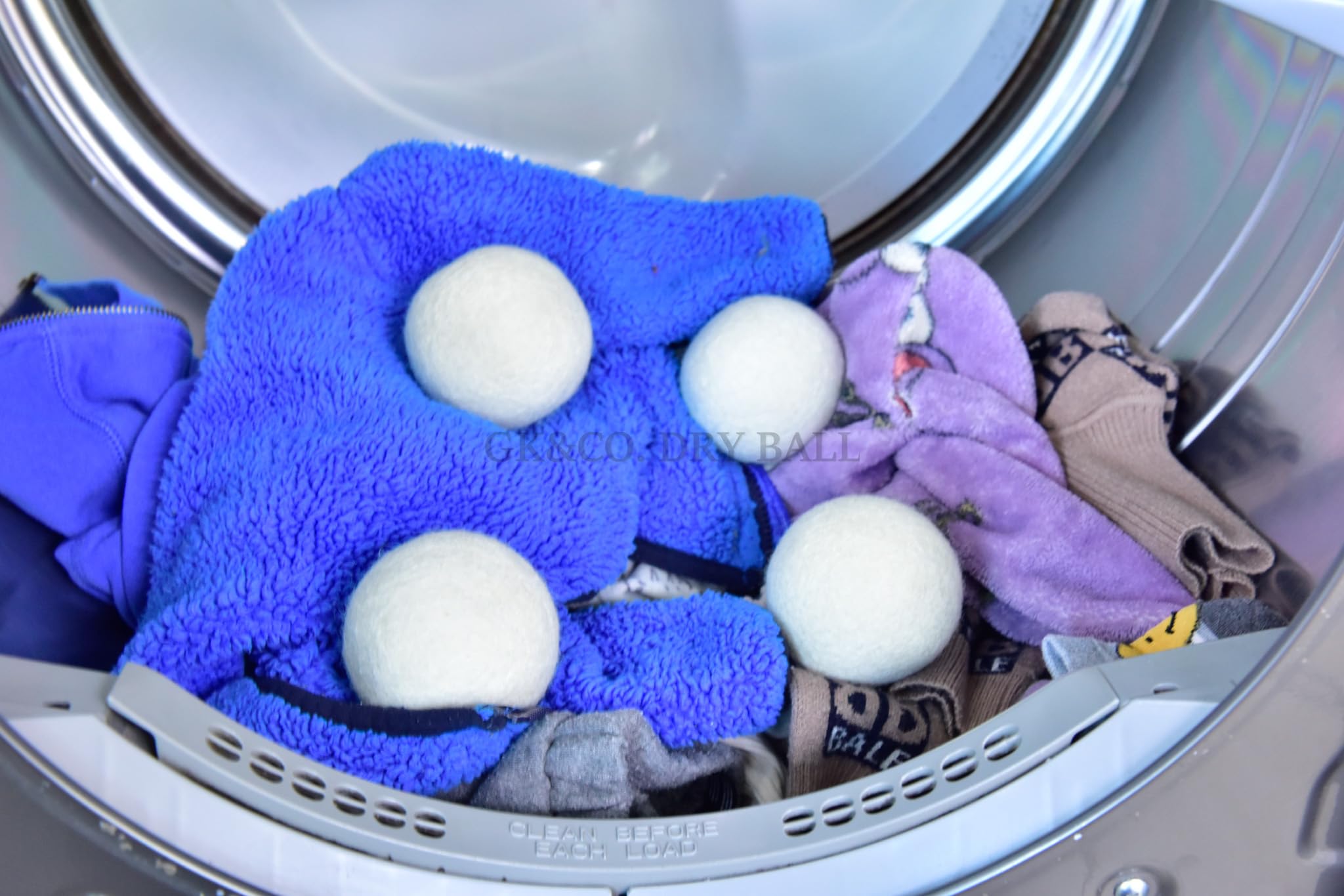 Pack of 10 Wool Laundry Dryer Ball by GK&CO-Reusable Extra Large Premium Natural Fabric Softener, Reduces Clothing Wrinkles, Eco-Friendly~Made of 100%