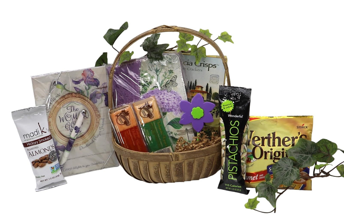 Gift Basket Village: Especially For Her - Deluxe SF Gift Set with Assorted Nuts, Cheeses, Crackers, Journal & Stationery