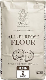 QuuQ All Purpose Flour 2 Pack 8.8 lb (4 kg) - Unbleached Unbromated Enriched Wheat Flour, Non-GMO Baking Flour for Bread, Cookies, Cakes, Pizza
