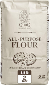 QuuQ All Purpose Flour 2 Pack 8.8 lb (4 kg) - Unbleached Unbromated Enriched Wheat Flour, Non-GMO Baking Flour for Bread, Cookies, Cakes, Pizza