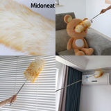 Midoneat Lambswool and Microfiber Duster, 2 Counts, Long Reach/Extendable Duster Up to 86" for Cleaning High Ceiling Fan, Interior Roof, Cobweb