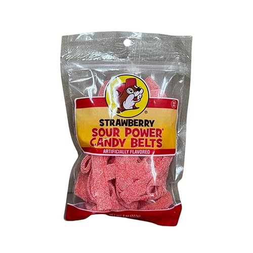 Buc-ee’s Sour Power Candy Belts - Deliciously Sweet & Tangy, Chewy Gummy Candy & Sour Candy | Non-Melting, Fruity & Extra Sour Strips | Kids Snacks