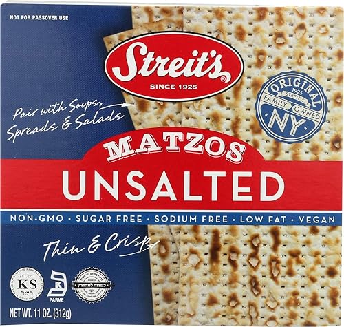 Streit's Unsalted Matzo, 11 Ounce (Pack of 4)