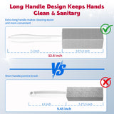 W&E Choice Toilet Pumice Stone 4 Pack, Pumice Stone for Bathtub Cleaning with Extra Long Handle, Toilet Brush for Cleaning Toilets, Bathtubs, Grills