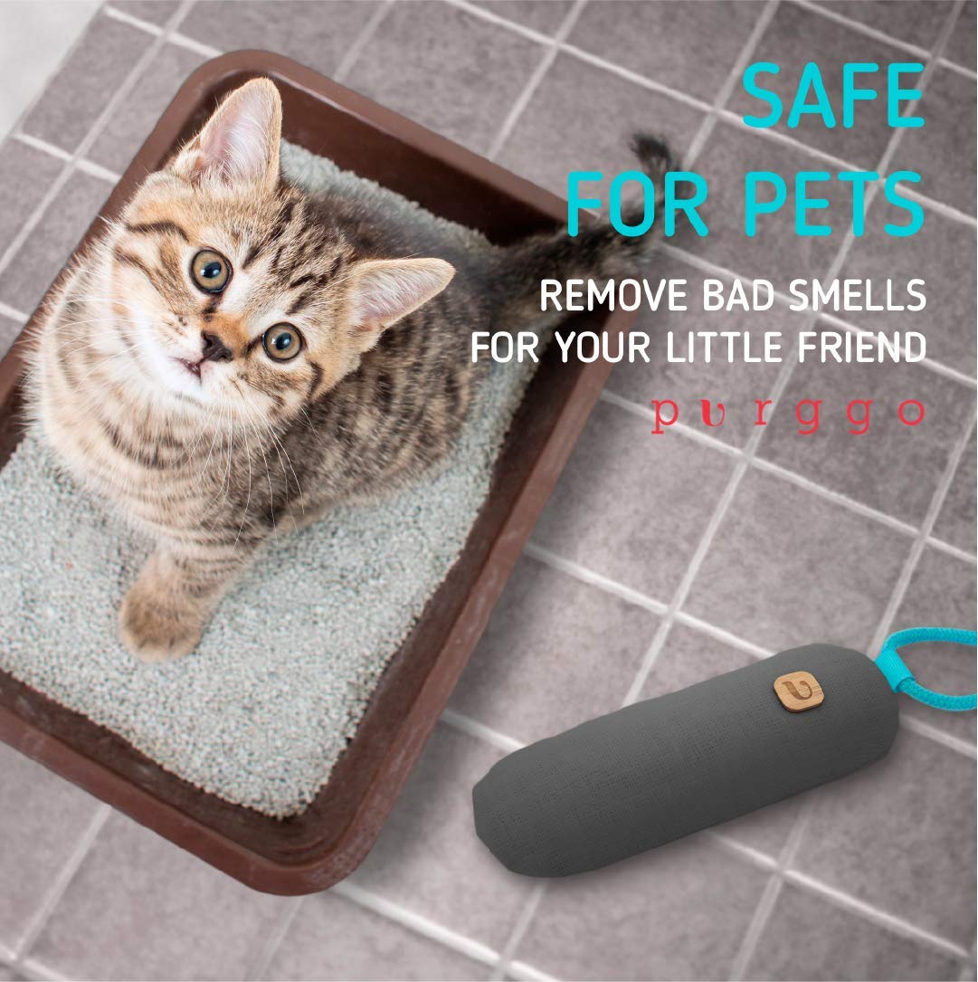 PURGGO Bamboo Charcoal Shoe Deodorizer Air Purifying Bag - Natural Odor Eliminator - Last 365+ Days - No Chemicals - Air Freshener for Shoes
