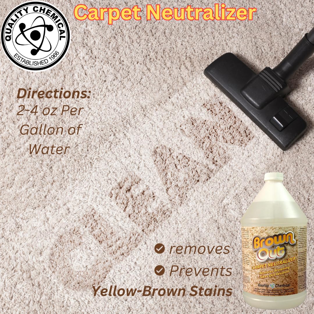 Quality Chemical Brown Out Carpet Stain Remover/Carpet Cleaner Solution for Machine/Carpet Cleaning Solution/Rug Shampoo Cleaner/Rug Shampoo - 128 oz