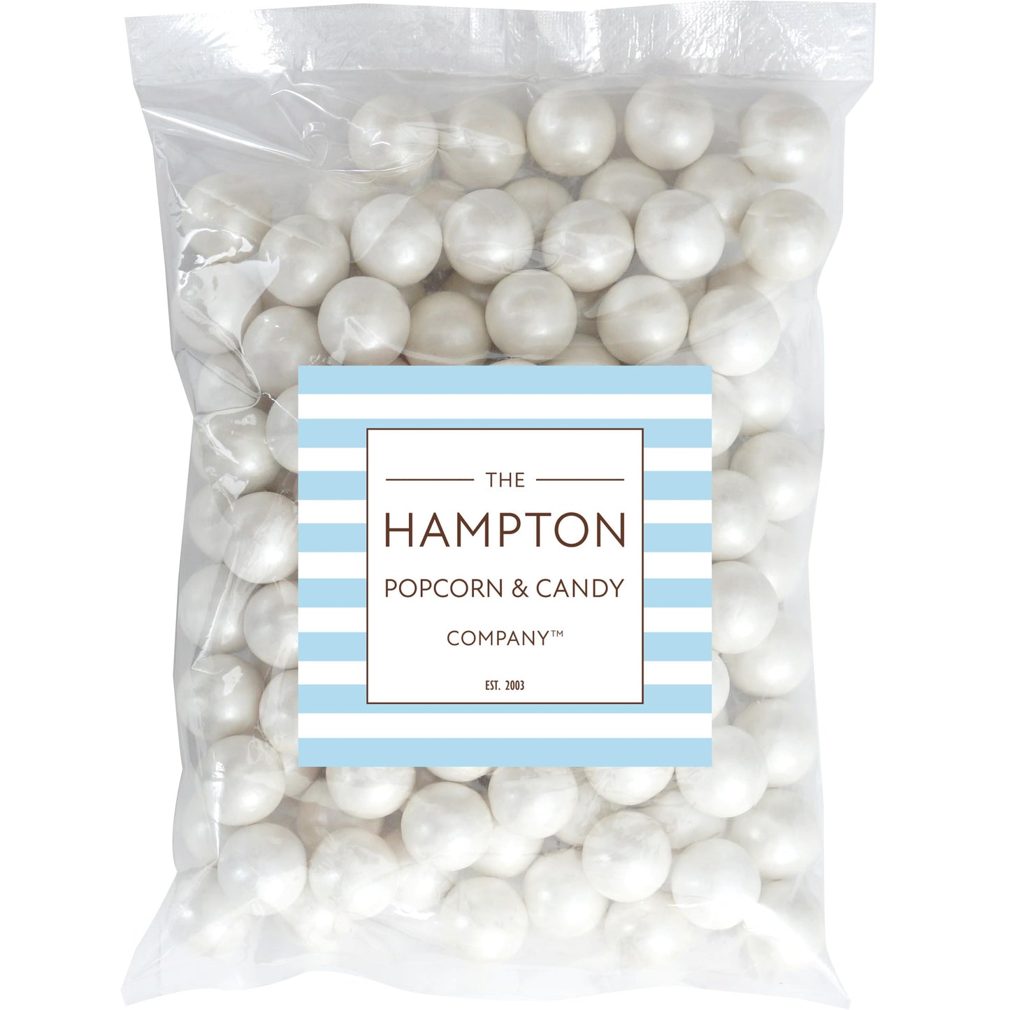 White Shimmer Gumballs 1 Inch Gumballs, 2 Pound Bulk Bag (Approx. 110 Pieces), White Candy, Gumballs 1 Inch White Shimmer, The Hampton Popcorn & Candy