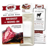 UMAi Dry Aging Bag for Steaks, Pack of 3, Dry Age Bags for Meat, Brisket or Bone-In up to 14-20 lbs, Home Steak Ager Refrigerator Bags, No Vacuum