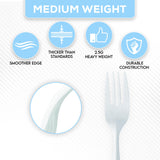 Klex 1000 Disposable Plastic Forks with Heat Resistant, BPA Free Durable Medium Weight Fork Bulk, 5.75", White, 1000 Count