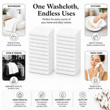 24 Pack Washcloths, 12x12 Lightweight Cleaning Towels, 100% Ring Spun Cotton, Bulk Utility Rags for Kitchen, Cleaning, Workshop, Garage, Reuseable