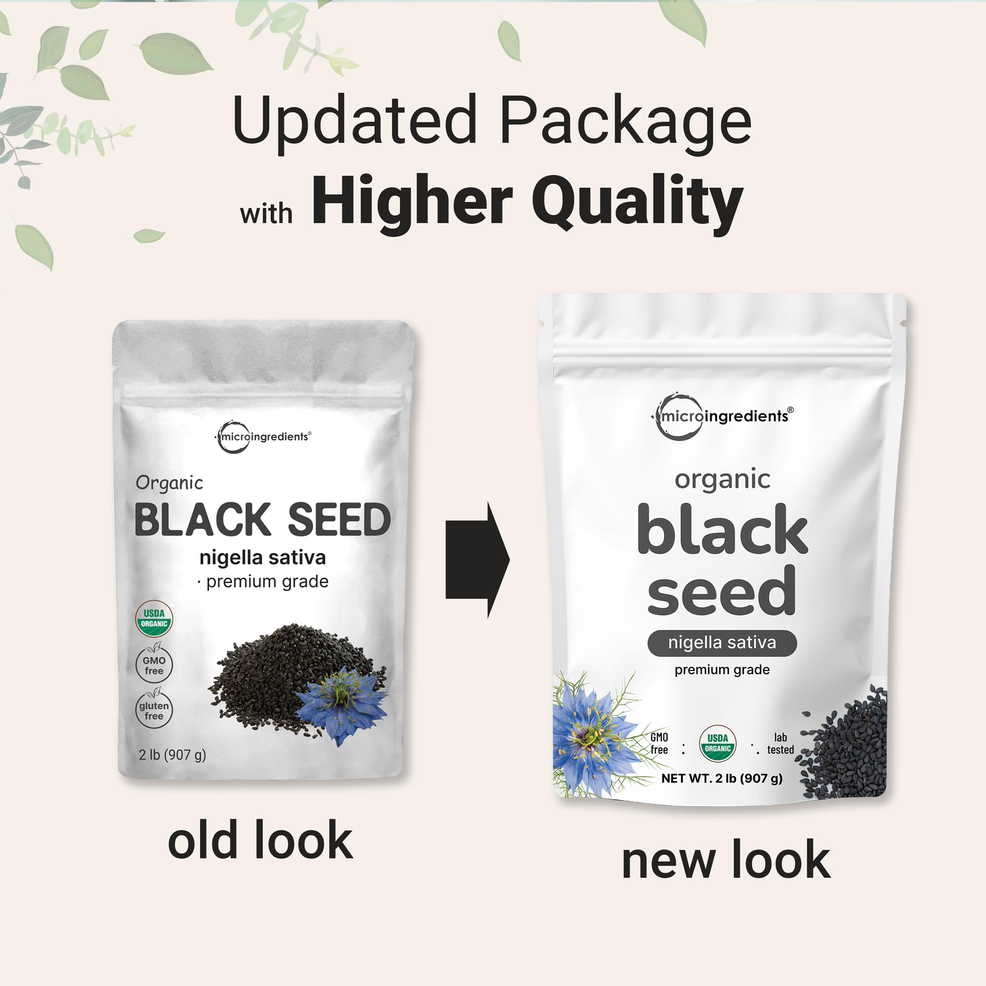 Organic Black Cumin Seed (Nigella Sativa), 2lbs | Premium Grade Whole Black Seed from Egypt | Great for Baking, Seasoning, and Cooking | Additive