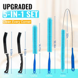 5 Pack Dryer Vent Cleaner Kit, Extra Long Flexible Brushes for Lint, Pet Hair & Dust, Refrigerator Coils, Home Washers, Sinks & Drains