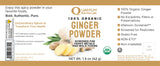 Quantum Nutrition Labs Organic Ginger Powder - Organic Dried Ground Ginger, Spice for Cooking & Tea, Food Seasoning, Natural Wellness Support, Non
