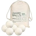 Wool Dryer Balls Reusable Laundry Dryer Balls Natural Fabric Softener Dryer Sheets Replacement for Reducing Clothing Static and Wrinkles, Set of 6PCS