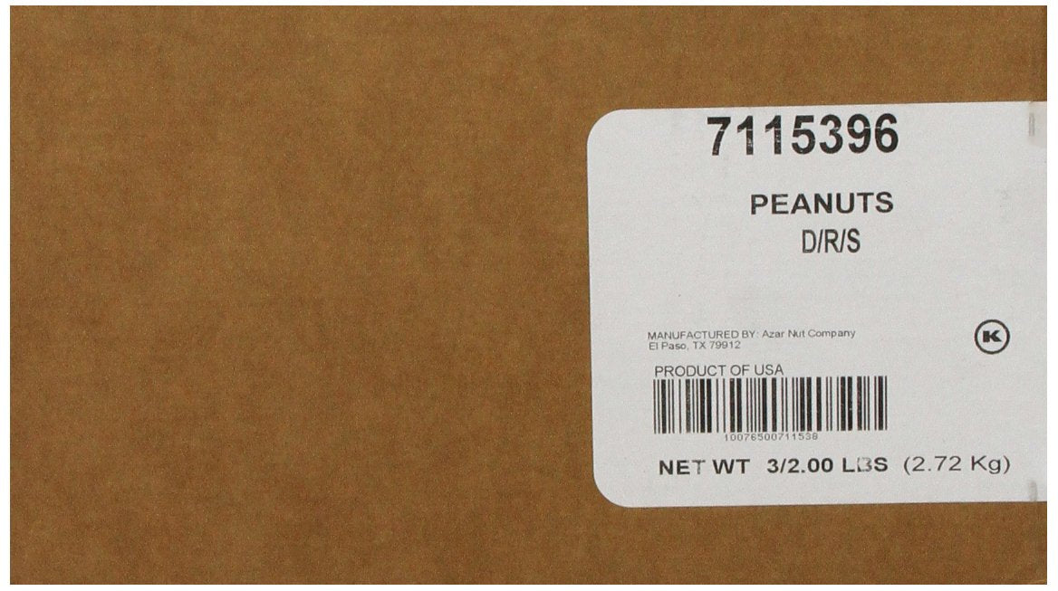 Azar Nut Company Peanuts, Blanched, Dry Roasted, Salted, 32-Ounce Resealable Bags (Pack of 3)