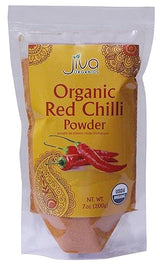 Jiva Organics Organic Red Chili Powder 7 ounce Bag - Extra Hot, Ground Indian Chillies, 100% Natural & Non-GMO