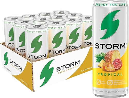 STORM Tropical, Fitness & Wellness Energy Drink, 12 Fl Oz (Pack of 12)
