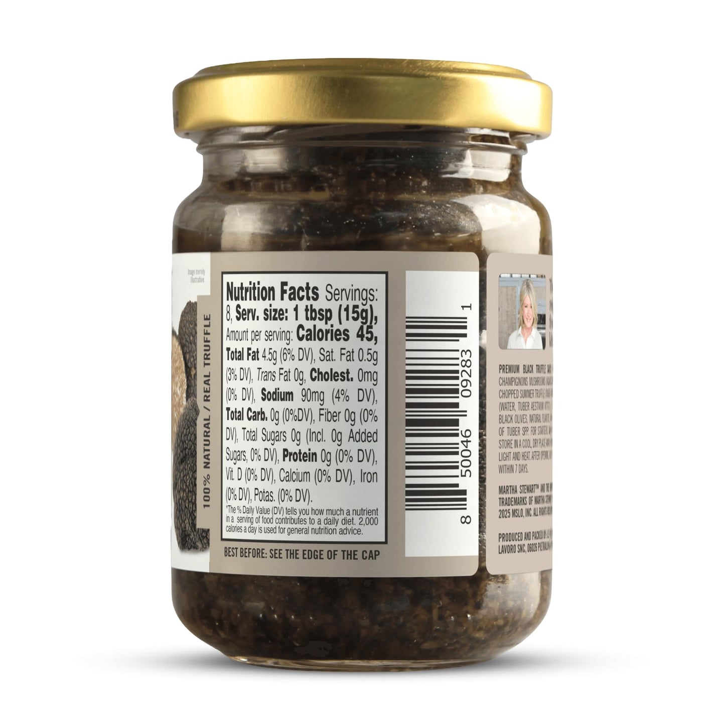 Martha Stewart & Jimmy Tartufi Premium Black Truffle Sauce, 4.5 oz Jar (Pack of 1) - Made With Real Truffles - No Preservatives, Colorants or Added