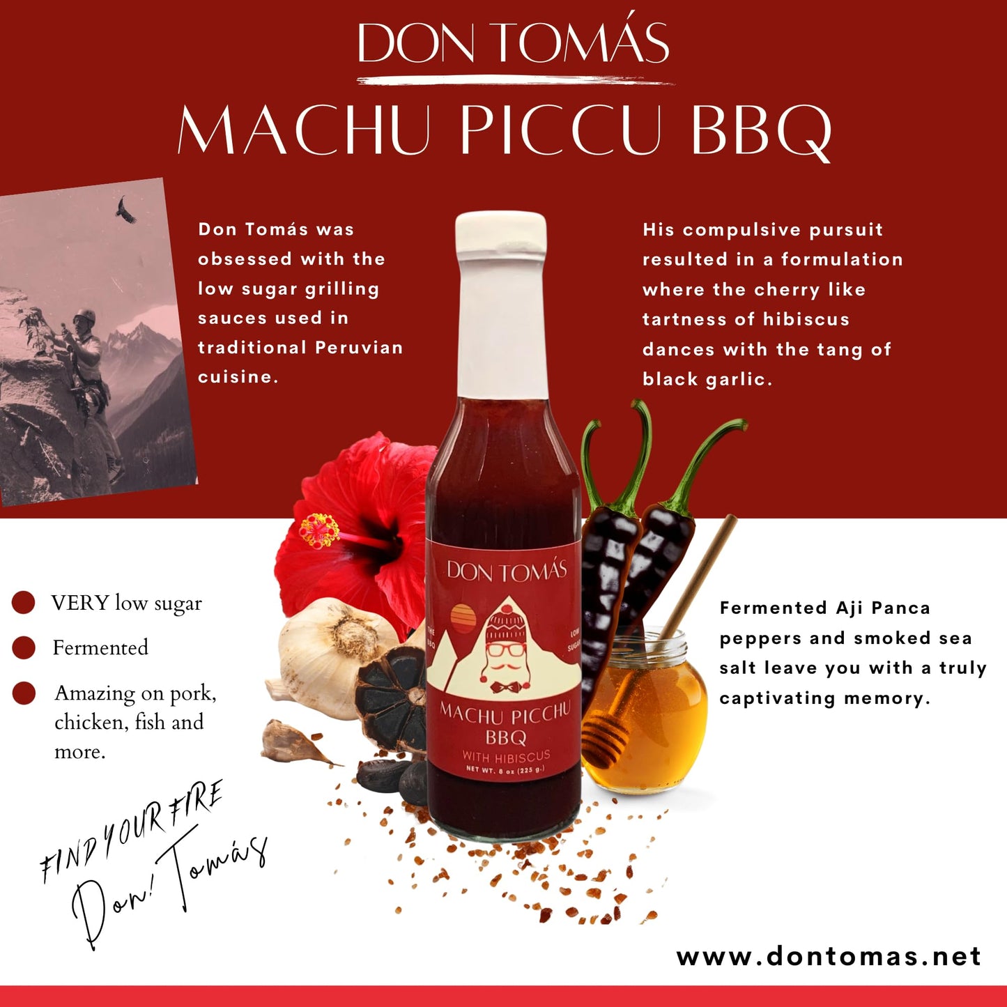DON TOMÁS, Machu Picchu BBQ Sauce, 8 oz