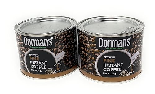 Fine Supreme Instant Coffee, Dormans The Coffee Experts, Two Cans, Each 100g (3.52 oz)