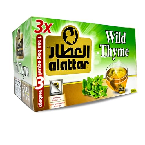 (20 Bags) AlAttar Wild Thyme Zaetar Tea Zaatar Dried Premium Egyptian Herbal Herb Herbs Natural Oriental Arabic Strong Flavor Caffeine Free Non Gmo
