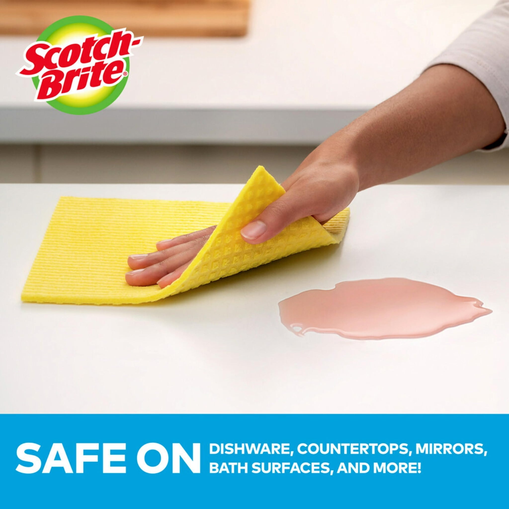 Scotch-Brite Sponge Cloth - 24-Pack (12 Packs of 2 Each), Reusable and Washable, Highly Absorbent, Multi-Purpose Cleaning Cloths