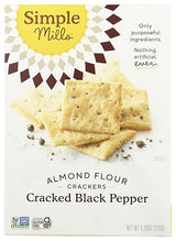 Simple Mills Almond Flour Crackers, Black Cracked Pepper - Gluten Free, Vegan, Healthy Snacks, Plant Based, 4.25 Ounce (Pack of 1)