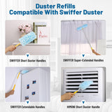 HIMONI Duster Refill for Swiffer, 360 Heavy Duty Refills, Multi Surface, Unscented, Blue, Plastic Handle, Synthetic Head, Soft, Furniture, Fan (30