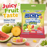 Hi-Chews Gummy Candy, 9 Bags, Soft Chew Fruit Candy for Snacking and Sharing, Green Apple Pineapple Watermelon Flavors, Gluten Free Sweet and Sour