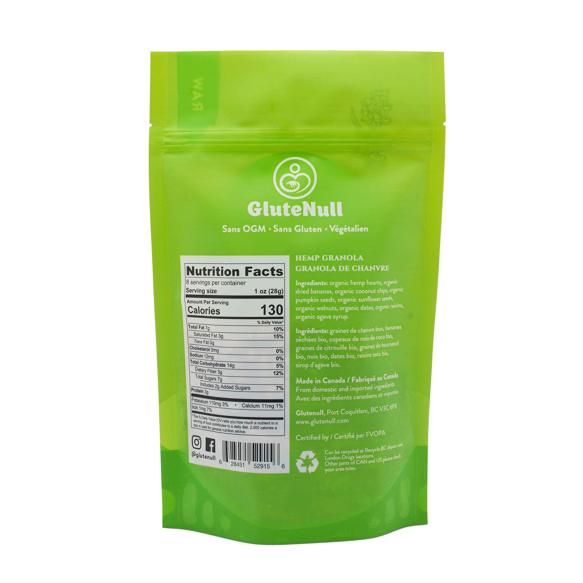 GluteNull Hemp Granola - Paleo, Gluten Free