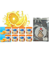 My Shaldan Air Freshener V8 - Orange x8 cans Real Fruit Aroma by ST. Corporation, Japan, Original Classic Formula, and YirehStore Finger Heart Lemon