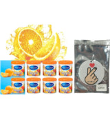 My Shaldan Air Freshener V8 - Orange x8 cans Real Fruit Aroma by ST. Corporation, Japan, Original Classic Formula, and YirehStore Finger Heart Lemon